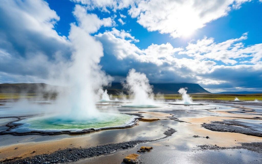 un-paysage-islandais-epoustouflant-avec-des-geysers-entoure-de-nuages-dramatiques-et-baigne-par-la-lumiere-du-soleil-creant-un-contraste-puissant-entre-les-couleurs-vives-et-la-vapeur-blanche
